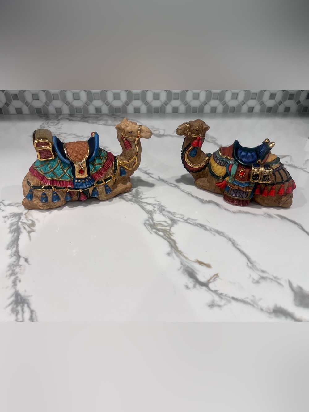 Two Kirkland Signature Nativity Camel Replacement Piece #75177 Hand-Painted
